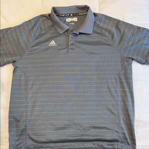 adidas Men’s climalite Gray Striped Performance Polo